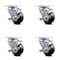 Service Caster 3 Inch Hard Rubber Wheel Swivel Top Plate Caster Set with Brake SCC-20S314-HRS-TLB-4 - alternate 1